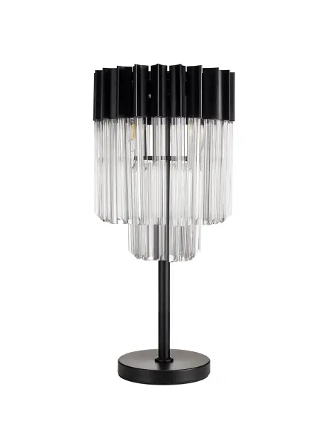 Donard Matt Black Table Lamp with Clear Glass