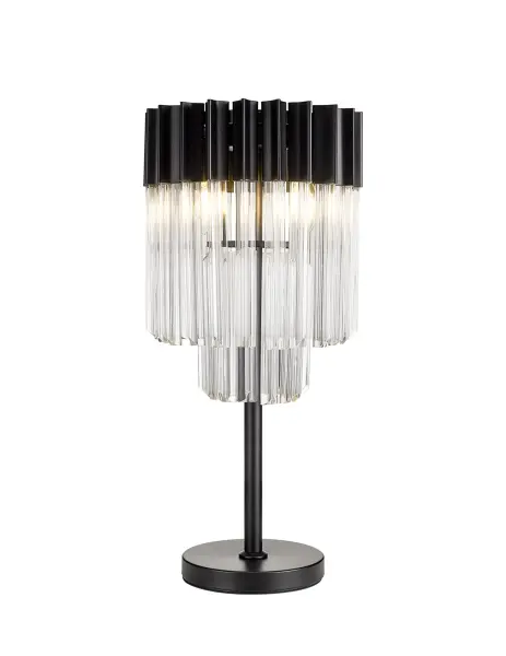 Donard Matt Black Table Lamp with Clear Glass
