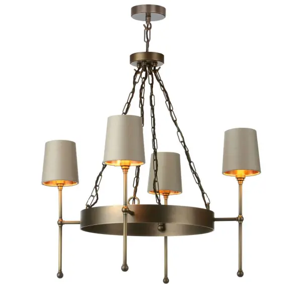 Durrell 4lt Solid Antique Brass Pendant