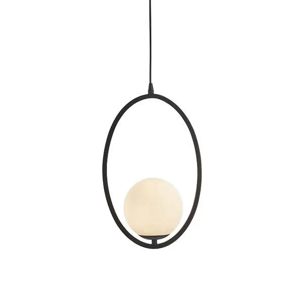 Eden Single Pendant in Bronze Finish with Opal Glass