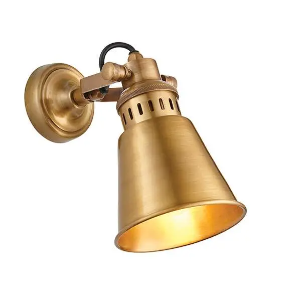 Elms Vintage Wall Light in Antique Solid Brass