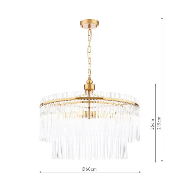 Eltham 6 Light Antique Gold Pendant