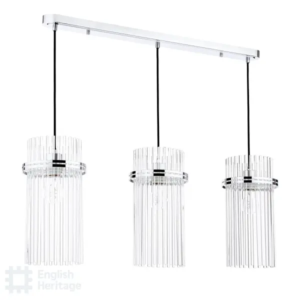 Eltham Polished Nickel 3 Light Bar Pendant