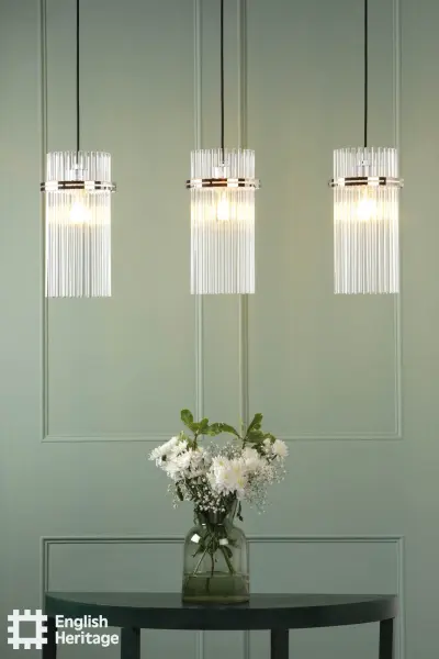 Eltham Polished Nickel 3 Light Bar Pendant