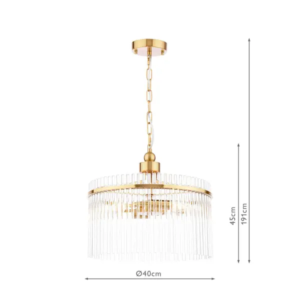 Eltham 4 Light Antique Gold Pendant