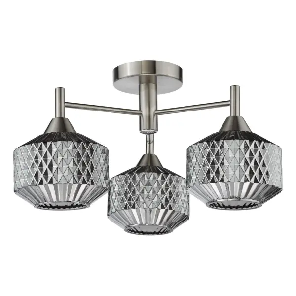 Fabrienne 3 Light Semi Flush Fitting