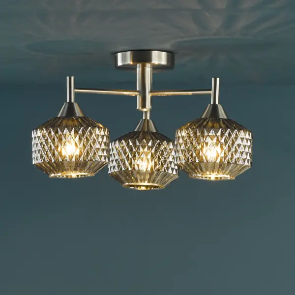 Fabrienne 3 Light Semi Flush Fitting