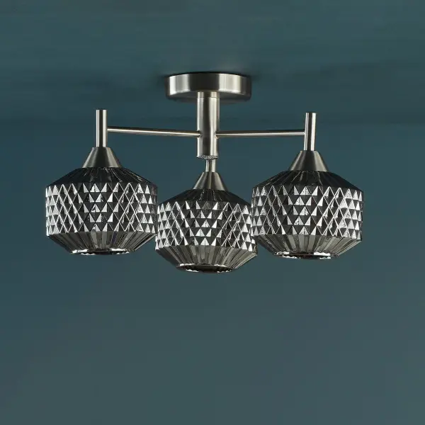 Fabrienne 3 Light Semi Flush Fitting