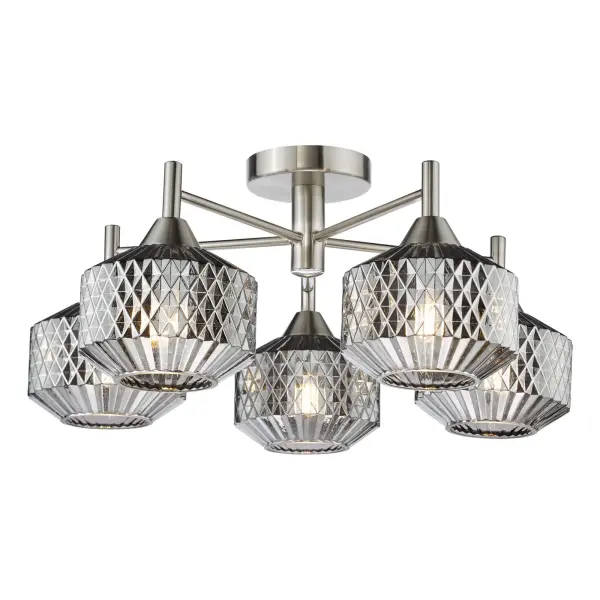 Fabrienne 5 Light Semi Flush Fitting