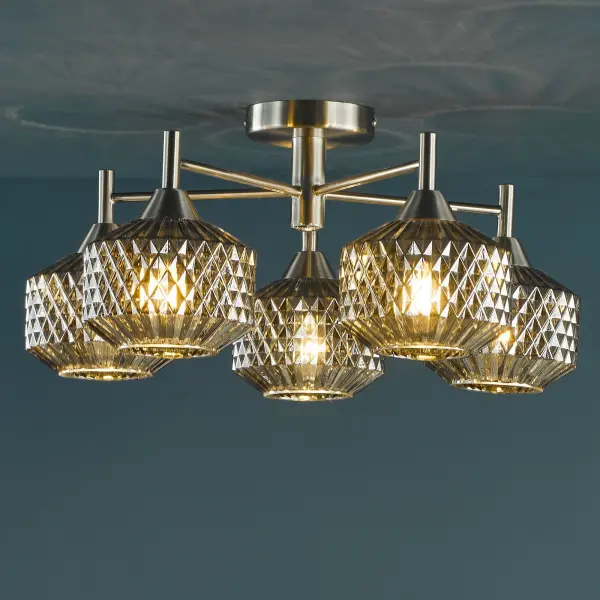 Fabrienne 5 Light Semi Flush Fitting