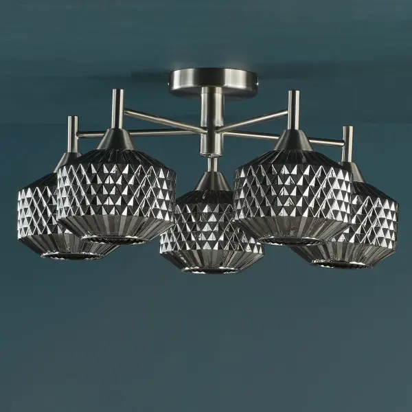 Fabrienne 5 Light Semi Flush Fitting