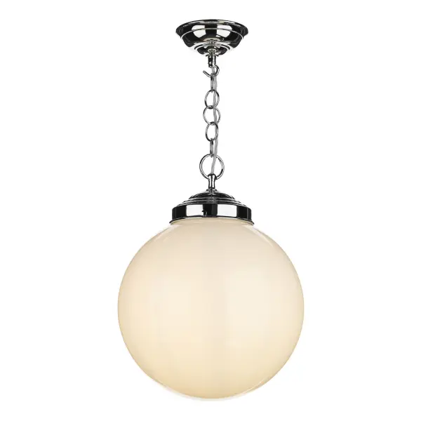 Fairfax Large Polished Chrome Opal Pendant
