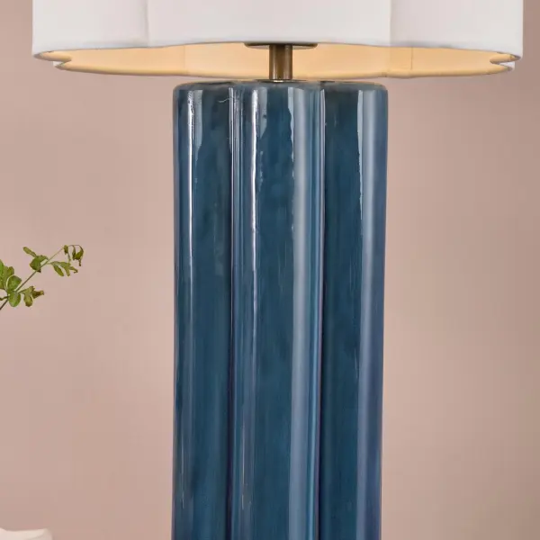 Fiyan Blue Table Lamp C/W Shade