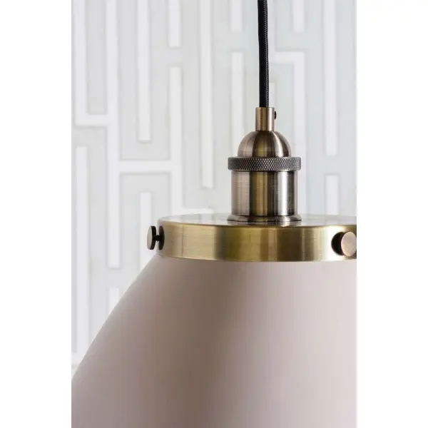 Franklin Large Taupe and Antique Brass Pendant Diameter 335mm