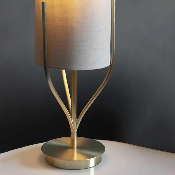 Fraser Table Lamp in Satin Brass C/W Shade