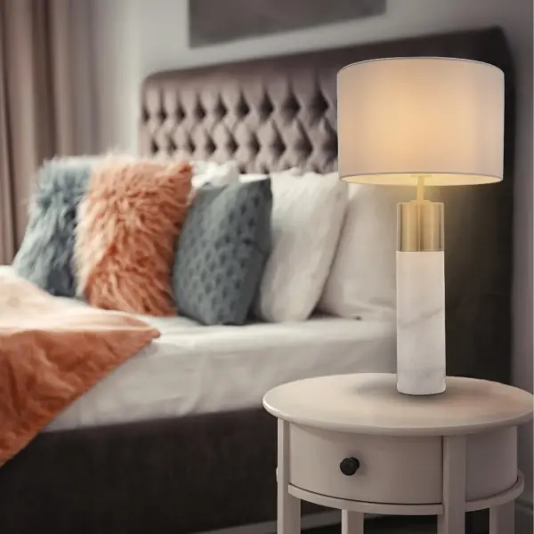 Freya Antique Brass Table Lamp C/W Shade