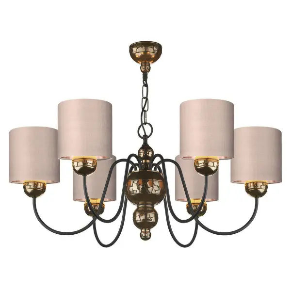 Garbo 6 Light Pendant Bronze complete with Bespoke Shades