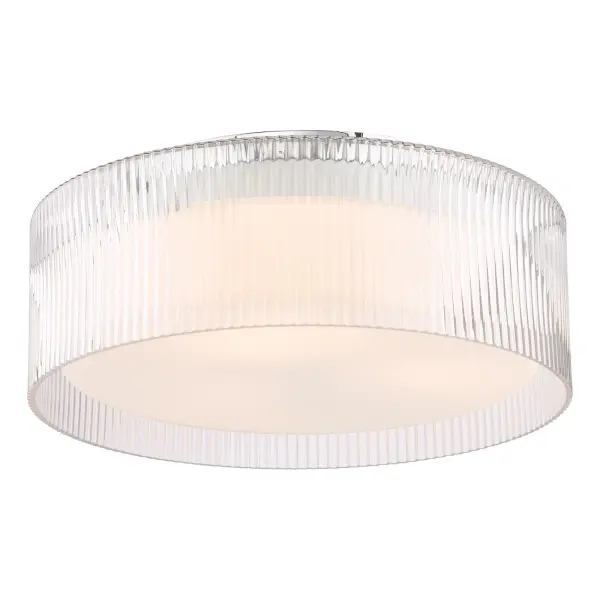 Geryon Polished Chrome Bathroom Flush Light IP44