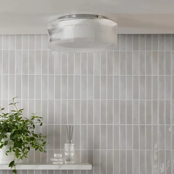 Geryon Polished Chrome Bathroom Flush Light IP44