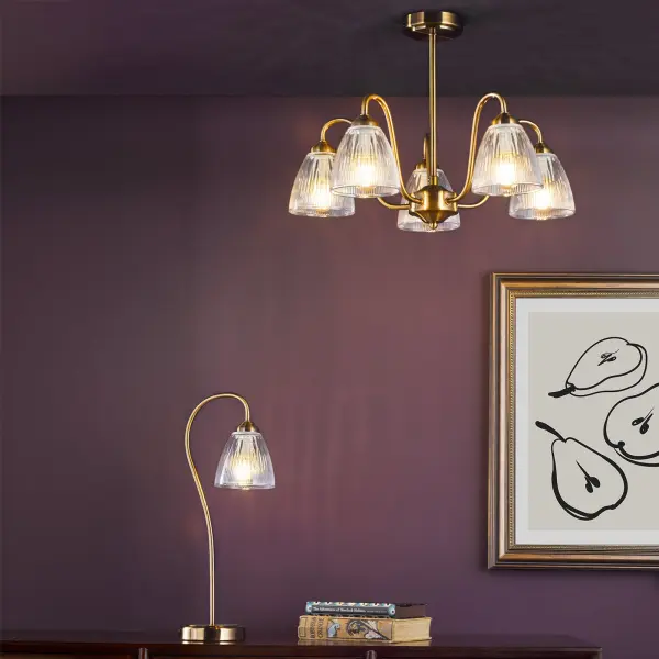 Glynis Antique Bronze 5 Light Semi Flush Fitting