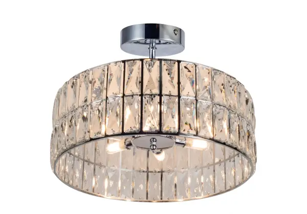 Haley 6 Light Polished Chrome Semi Flush Crystal Fitting