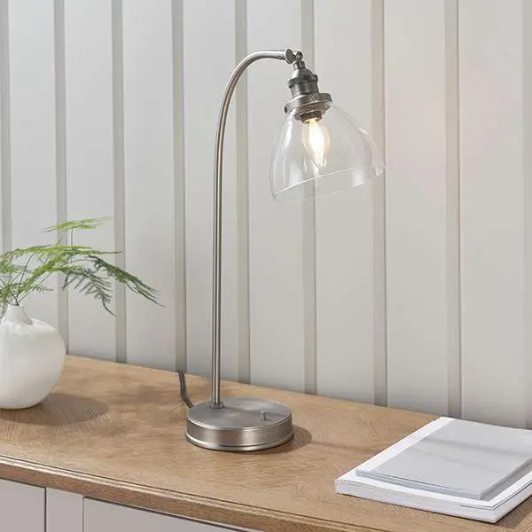 Hansen Table Lamp in Brushed Silver