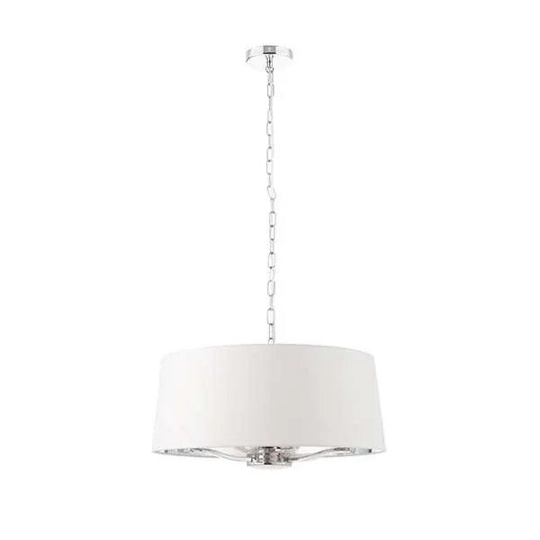 Harvey 3 Light with Drum Shade in Nickel Finish