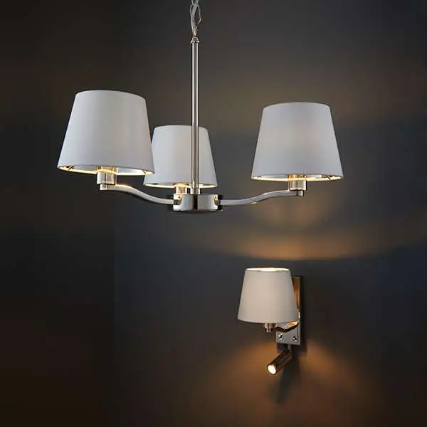 Harvey Wall &amp; Spot Light in Nickel C/W Shade