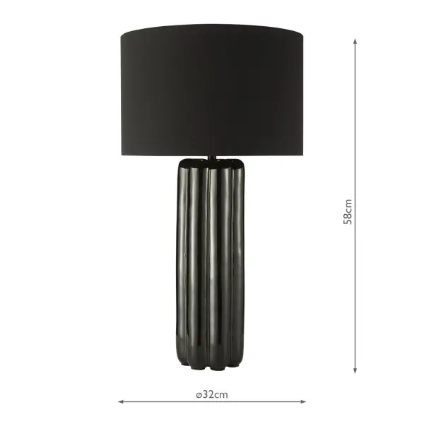 Hebron Black Table Lamp C/W Shade