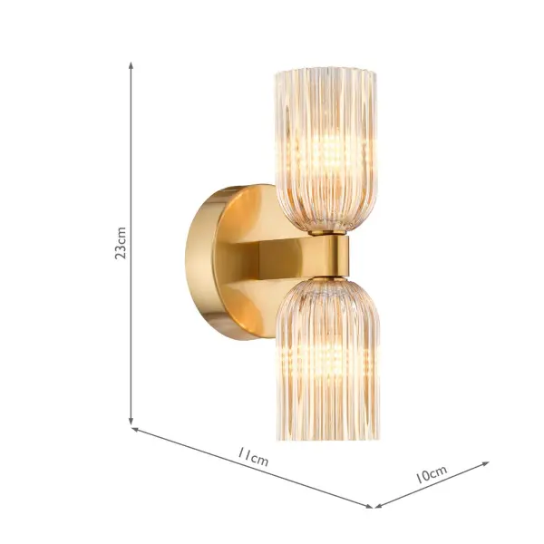 Hilaria Antique Gold Double Wall Light