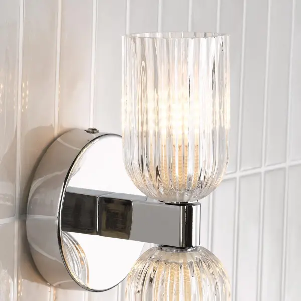 Hilaria Polished Chrome Double Wall Light
