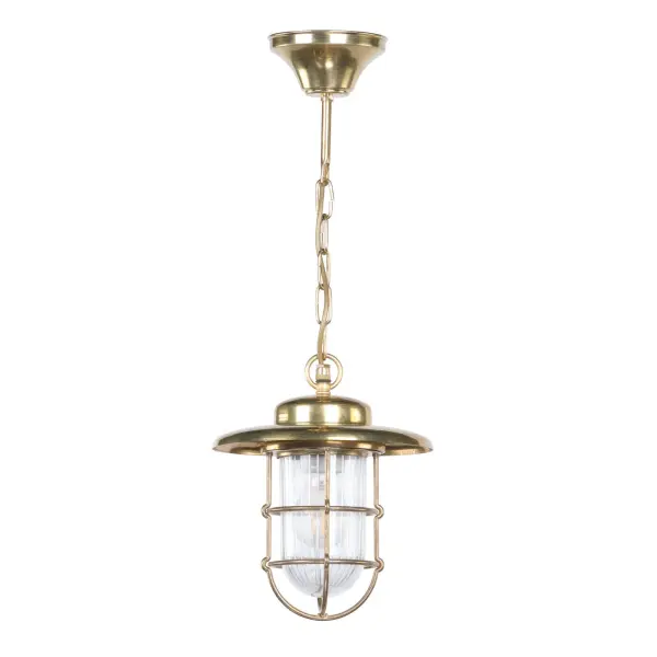 Humber Natural Brass Outdoor Pendant IP44
