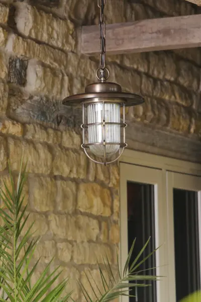 Humber Antique Brass Outdoor Pendant IP44
