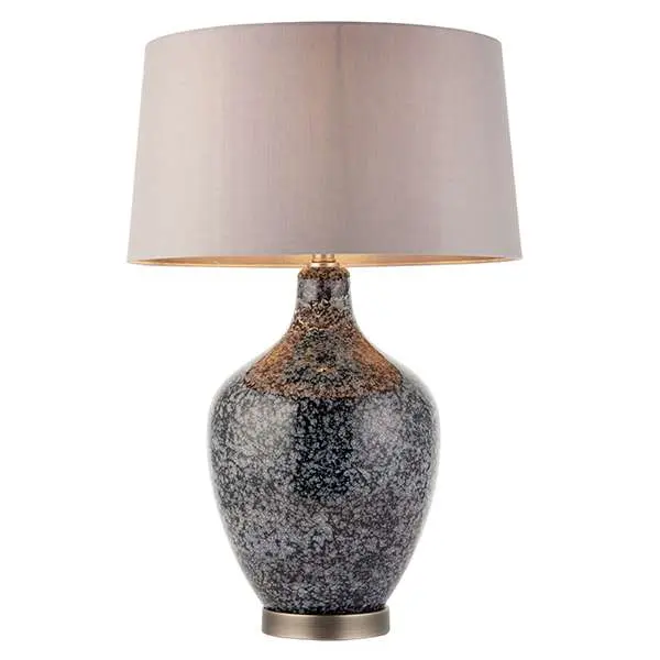 Ilsa Black & Grey Table Lamp C/W Shade