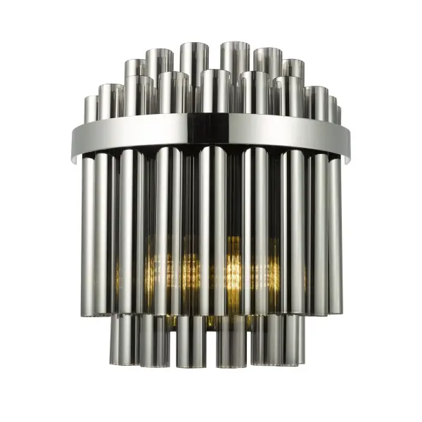 Imani Polished Chrome & Smoked Glass Wall Lightt