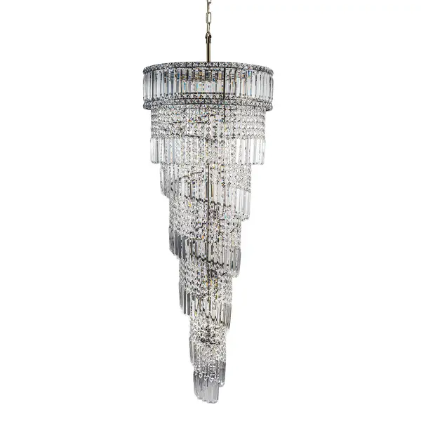 Isla 21 Light Crystal Pendant in Antique Brass