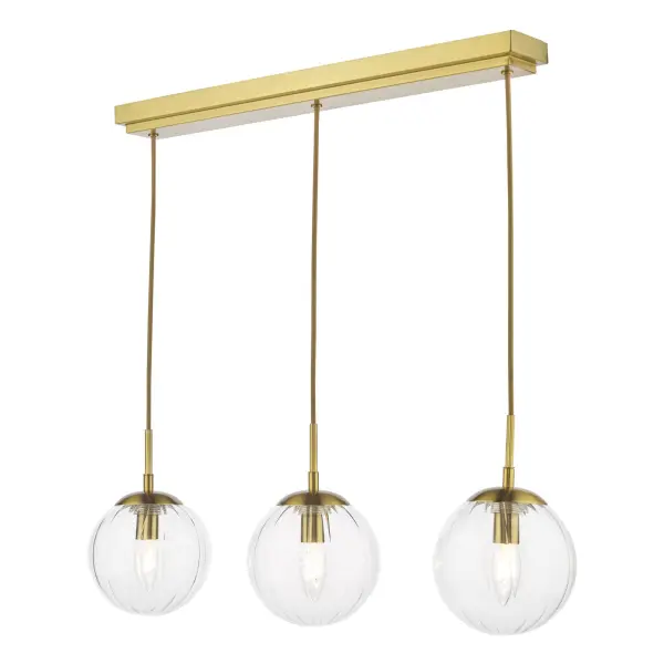 Jocelyn 3 Light Brass Bar Pendant