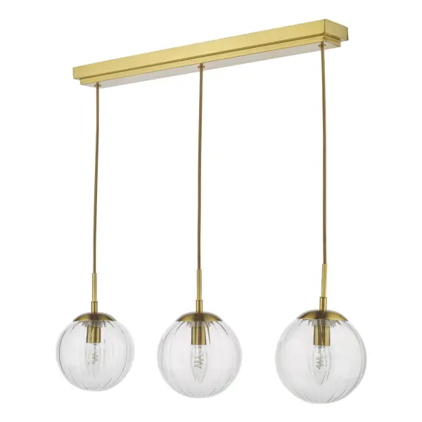 Jocelyn 3 Light Brass Bar Pendant