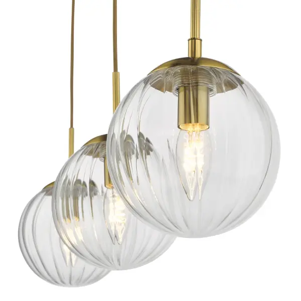 Jocelyn 3 Light Brass Bar Pendant