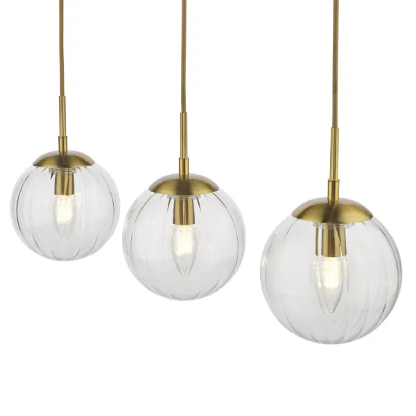 Jocelyn 3 Light Brass Bar Pendant