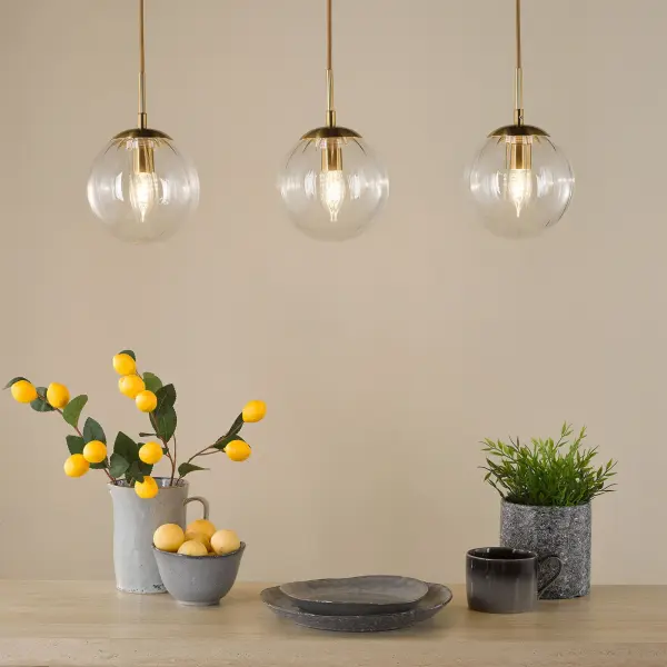 Jocelyn 3 Light Brass Bar Pendant