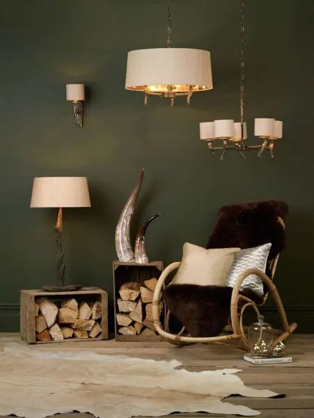 Joshua Single Wall Light in Bronze C/W  Bespoke Shade