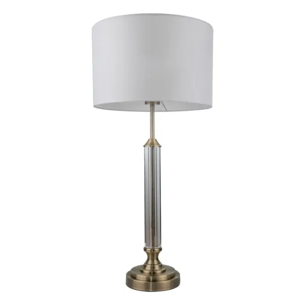 Julie Antique Brass & Crystal Table Lamp C/W Shade