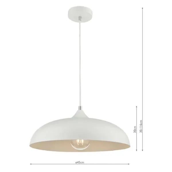 Kaelan 1 Light Pendant White