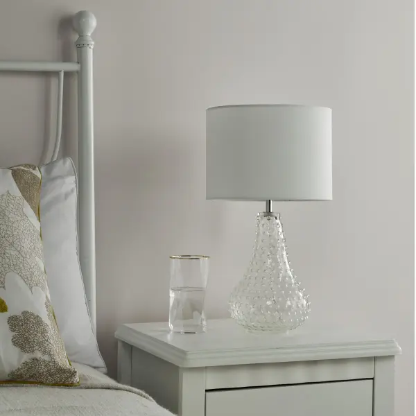 Kristina Clear Glass Table Lamp C/W Shade