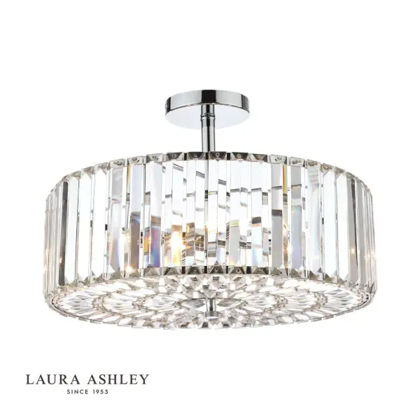 Fernhurst 4 Light Semi Flush Polished Chrome Glass