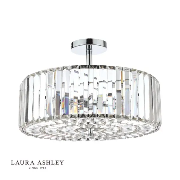 Fernhurst 4 Light Semi Flush Polished Chrome Glass