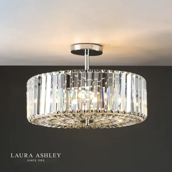 Fernhurst 4 Light Semi Flush Polished Chrome Glass