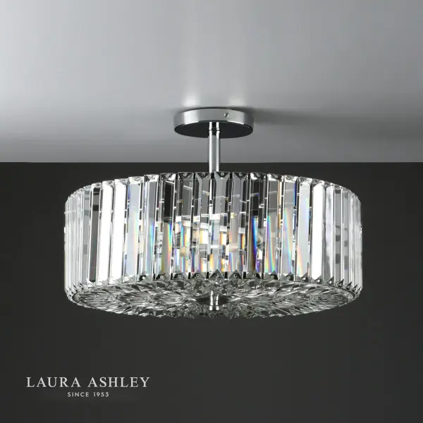 Fernhurst 4 Light Semi Flush Polished Chrome Glass