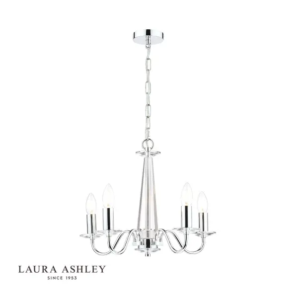Blake 5 Light Chandelier Cut Glass & Polished Chrome